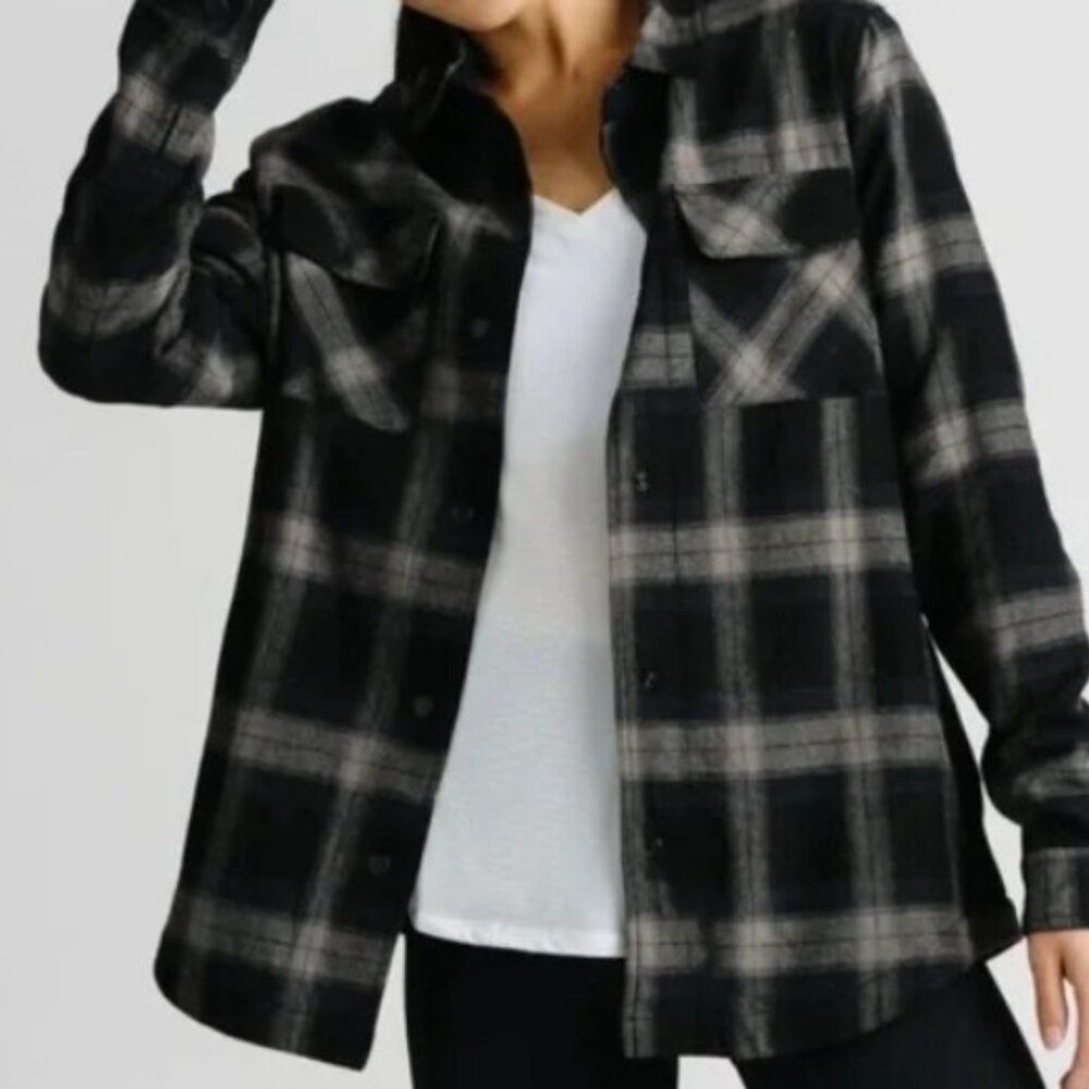 FIRM. ZYIA Ashley Ridge Flannel Shacket. Snap Button Down Plaid Women's L Jacket